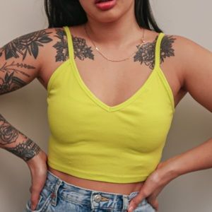 Simple ribbed lime green tank from Zara